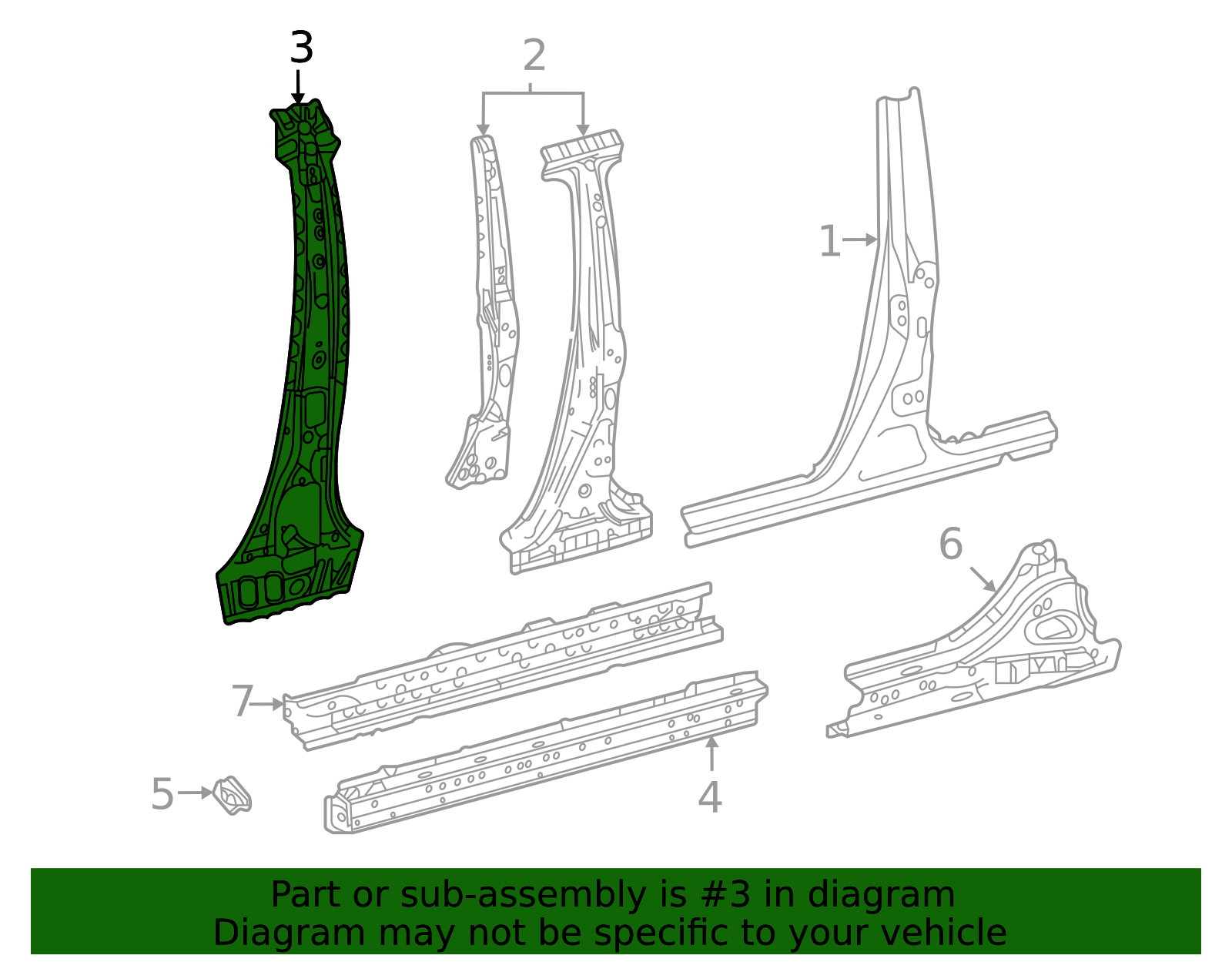 Engine 61306 Inner Center Pillar 61306-62010 | OEM Parts Online
