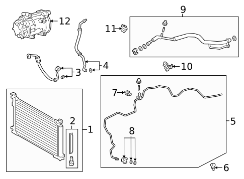 Condenser, Compressor & Lines for 2019 Lexus UX250h #0