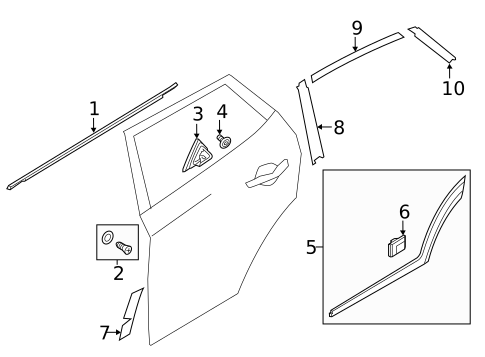 Exterior Trim - Rear Door for 2020 Hyundai Tucson #0