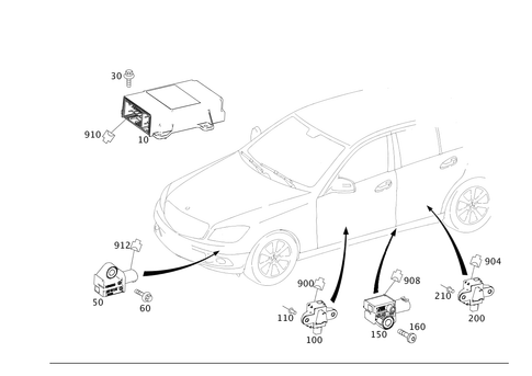 Belt Tensioner, Airbag and Side Airbag for 2010 Mercedes-Benz C300 #0