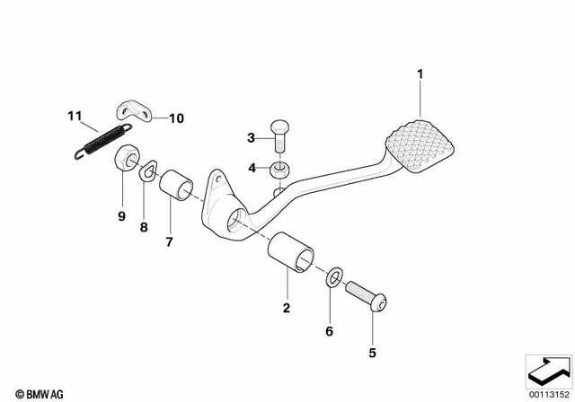 35212331590 - Pedals: Footbrake Lever, Chrome -  for BMW-Motorrad Image