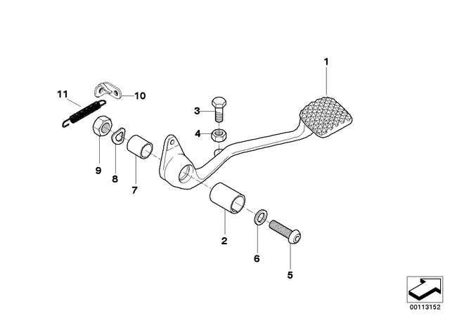 35212331590 - Pedals: Footbrake Lever, Chrome -  for BMW-Motorrad Image