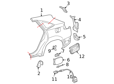 Quarter Panel & Components for 2004 Lexus RX330 #0