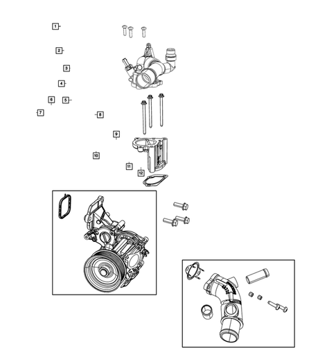 Water Pump and Related Parts for 2020 Jeep Wrangler #0