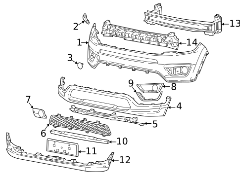 Bumper & Components - Front for 2017 Jeep Compass #0