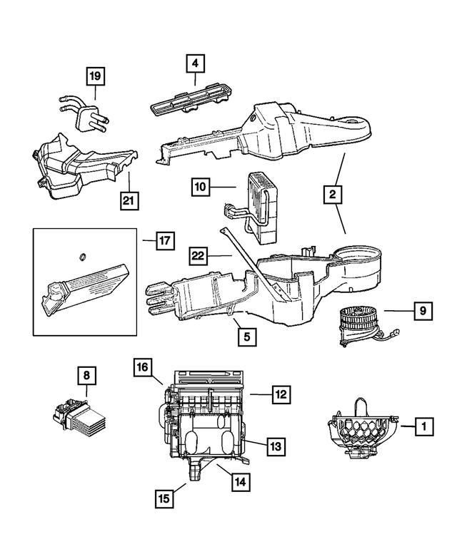 « 5166534AA – Air Conditioning &amp; Heater : Moteur De Soufflerie Boitier pour Mopar Image »