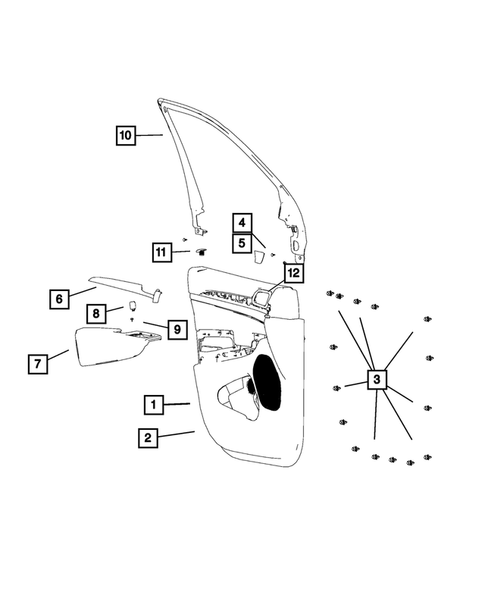 Door Trim Panels-Front and Rear for 2014 Jeep Grand Cherokee #0