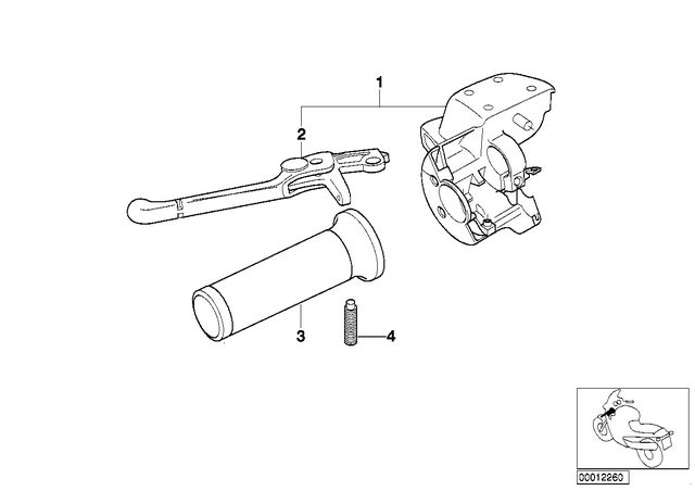 61317680535 - Steering: Heated Grip, Rubber, Chrome, Left for BMW-Motorrad Image