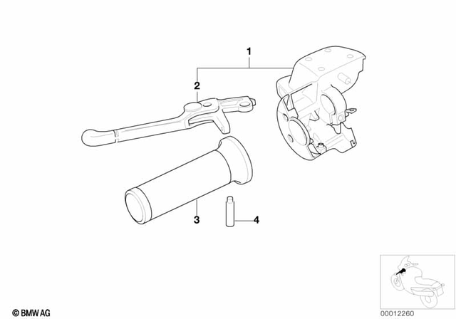 61317680535 - Steering: Heated Grip, Rubber, Chrome, Left for BMW-Motorrad Image