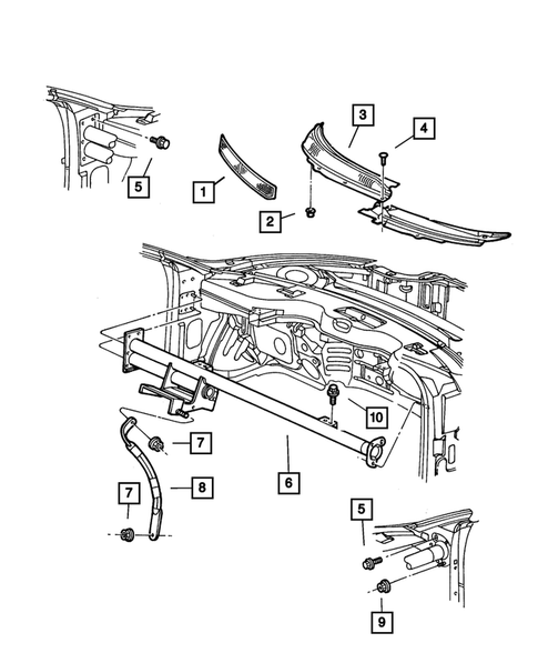 Cowl and Dash Panel for 2001 Dodge Intrepid #0