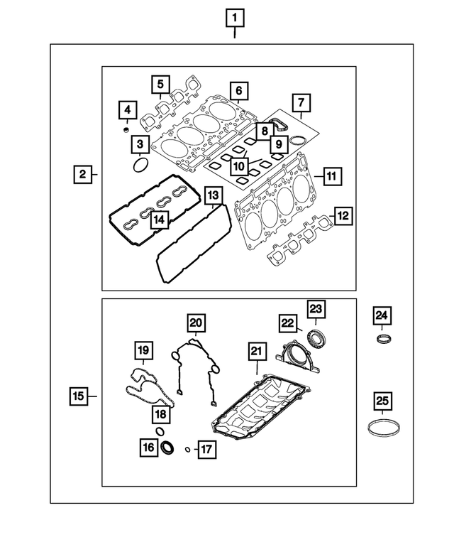 68294132AB - Engine: Long Block Engine Gasket Kit for Mopar Image