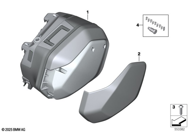 77415B5C032 - Luggage &amp; Storage: Trim Cover For Case Lid, Right - Racingblue Met for BMW-Motorrad Image