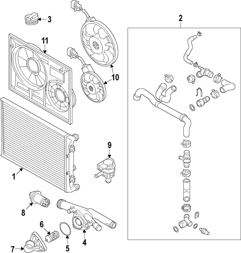 Radiator & Components for 2017 Volkswagen Passat #1