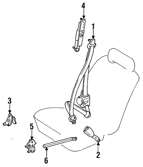 Front Seat Belts for 1995 Toyota MR2 #0