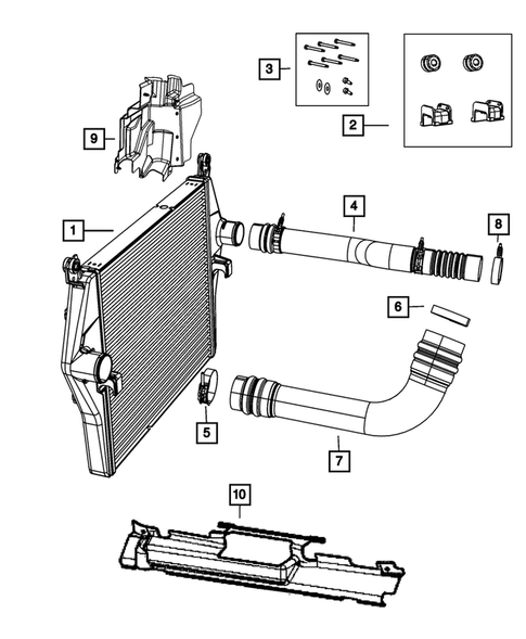 Radiator and Related Parts; Charge Air Cooler for 2011 Ram 3500 #2