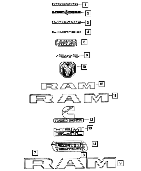 Nameplates for 2019 Ram 2500 #0