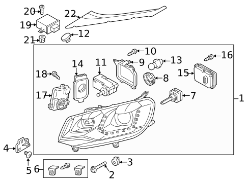 Headlamp Components for 2012 Volkswagen Touareg #0