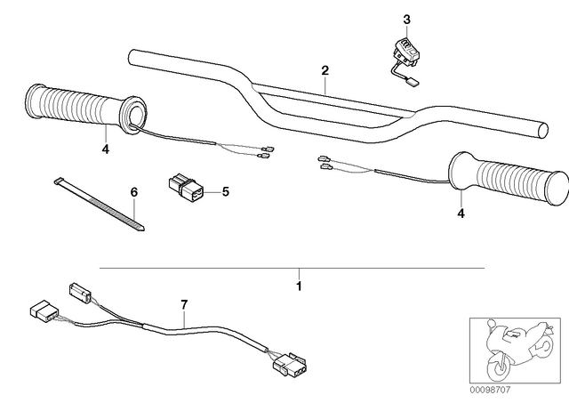 61317653174 - Steering: Heated Handle, Right -  for BMW-Motorrad Image