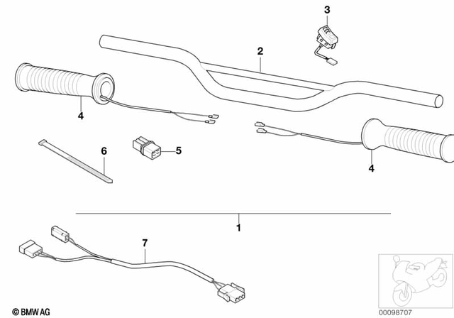 61317653173 - Steering: Heated Handle, Left -  for BMW-Motorrad Image