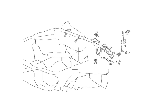 Crossmember Below Instrument Panel for 1988 Mercedes-Benz 300E #1