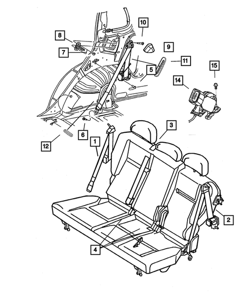 Seat Belts-Front and Rear for 2001 Chrysler PT Cruiser #0