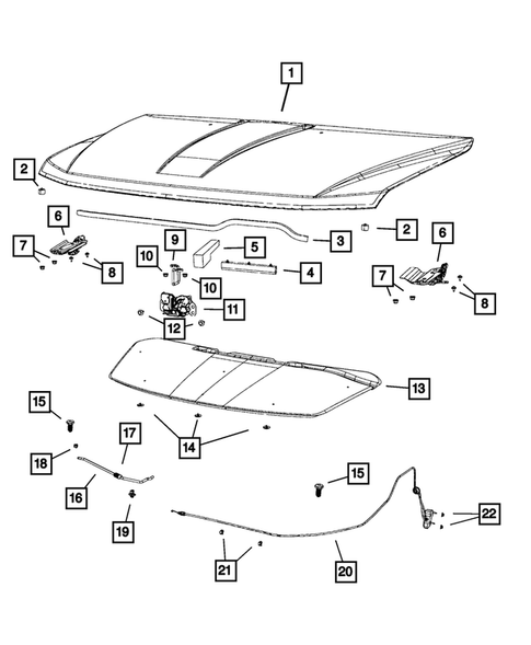 Hood and Hood Release for 2020 Dodge Journey #0