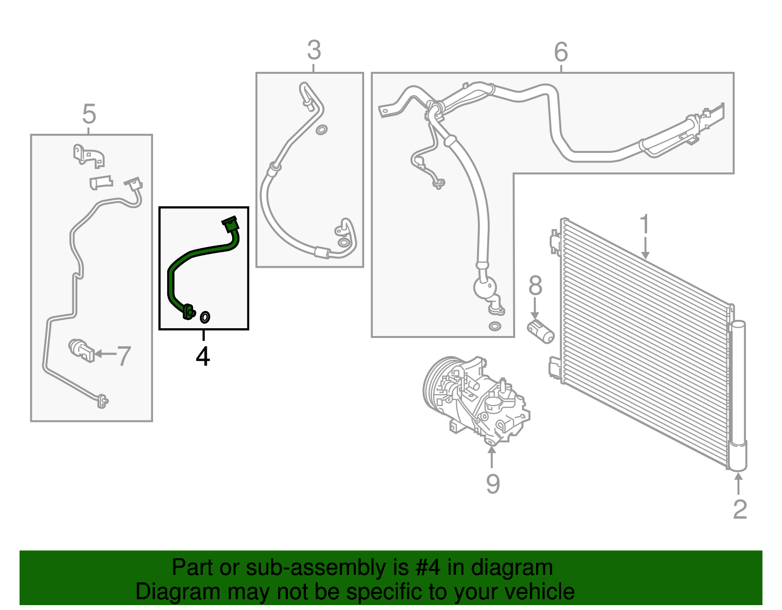 A/C Refrigerant Suction Hose - Nissan (92446-6MA1A)