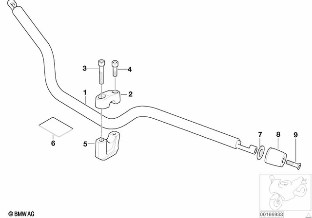 32717656652 - Steering: Handlebar, Tubular -  for BMW-Motorrad Image