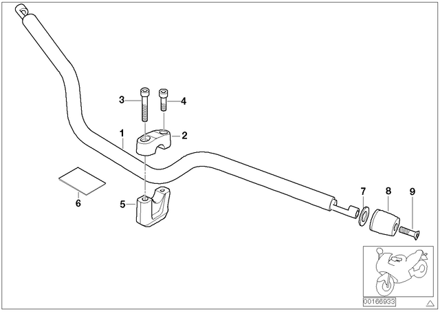 32717694740 - : Tubular Handlebar, Black for BMW-Motorrad Image