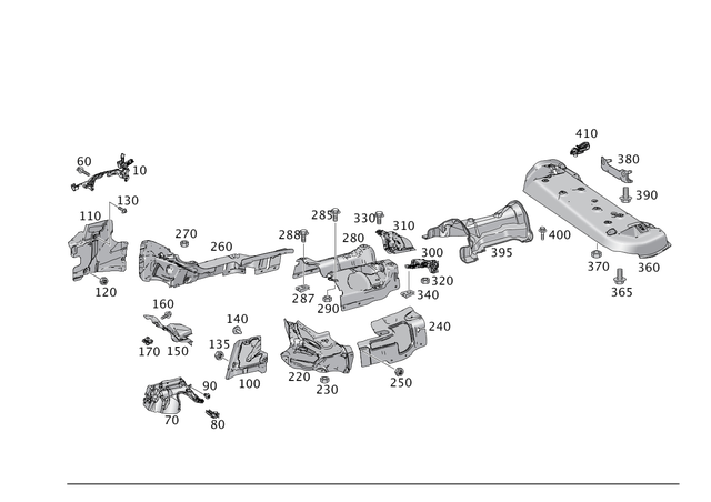 1666822600 - Exhaust System: Shielding for Mercedes-Benz: GL350, GL450, GLE300d, GLE350, GLE400, GLE43 AMG, GLE450 AMG, GLE550e, GLE63 AMG S, GLS350d, GLS450, ML250, ML350, ML400 Image image