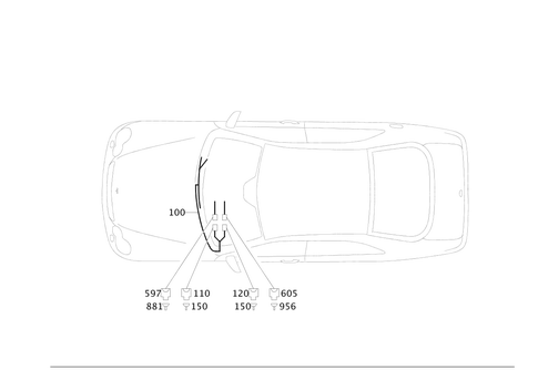 Solar Sensor and Washer Nozzle Heater Wiring Harness in Engine Compartment for 2008 Mercedes-Benz CLK63 AMG #0