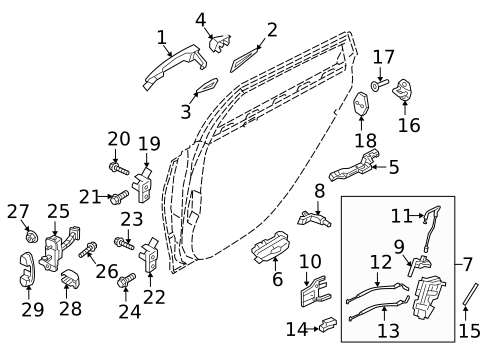 Rear Door for 2015 Hyundai Genesis #0