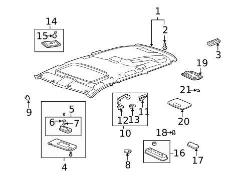 Interior Trim - Roof for 2011 Acura MDX #0