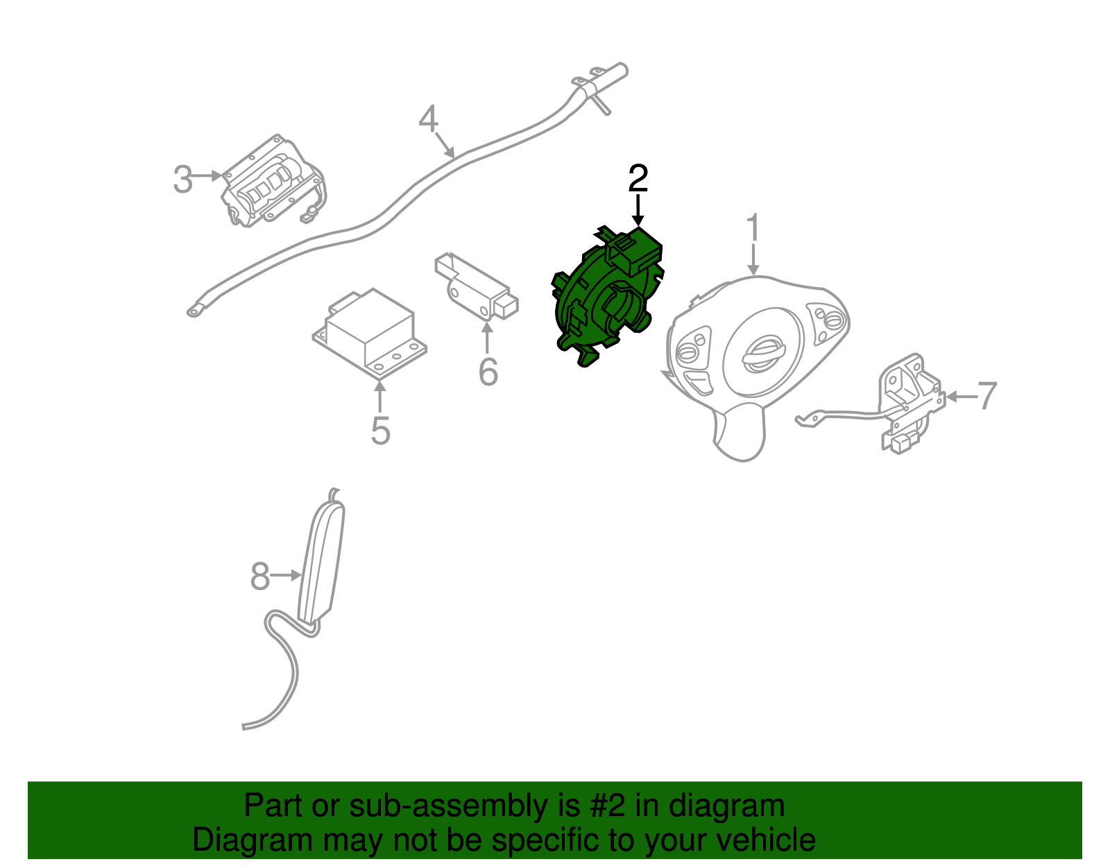 2009-2014 Nissan Maxima Clock Spring 25554-9DA0A | Parts for