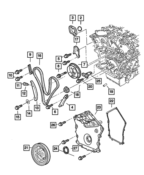 Timing Belt and Cover for 2004 Chrysler Sebring #0