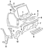 12515764 - Body: Windshield Frame for Chevrolet: Lumina APV | Oldsmobile: Silhouette | Pontiac: Trans Sport Image