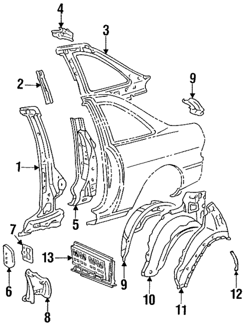 Inner Structure for 1993 Lexus SC400 #0