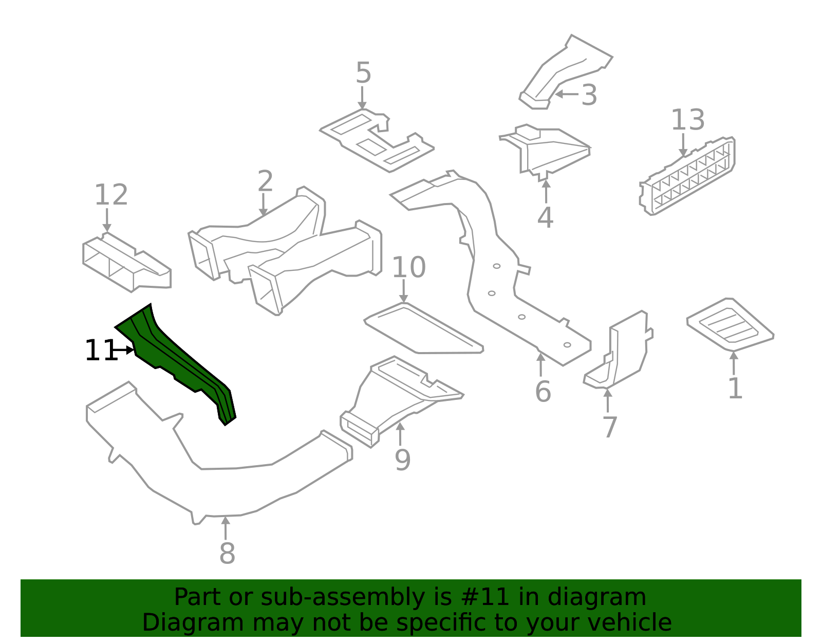 64-22-9-177-828 - Instrument Panel Air Duct 2009-2015 BMW | OEM Euro Parts