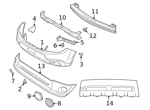 Bumper & Components - Front for 2010 Subaru Forester #0