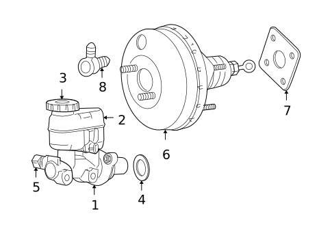 Master Cylinder - Components On Dash Panel for 2003 Dodge Neon #0