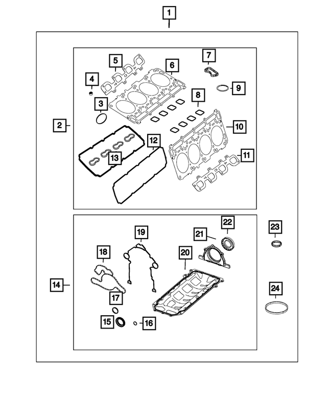 68294132AB - 5.7L Gas; Engine: Long Block Engine Gasket Kit for Mopar Image