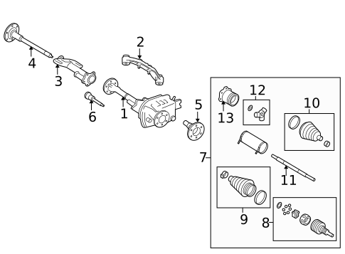 Carrier & Front Axles for 2011 Chevrolet Suburban 1500 #0