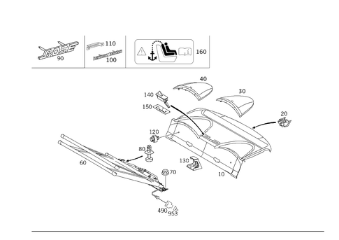 Hat Tray and Roller Blind for 2008 Mercedes-Benz CLK 63 AMG&reg; #0