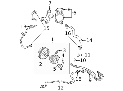 Pump & Hoses for 2002 Toyota Camry #1