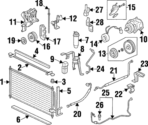 Condenser, Compressor & Lines for 1997 Acura TL #0