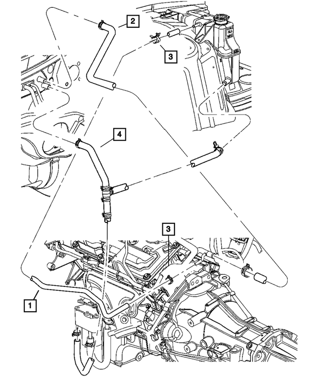 55038127AA - Air Conditioning &amp; Heater: Bottle Supply Hose for Mopar Image