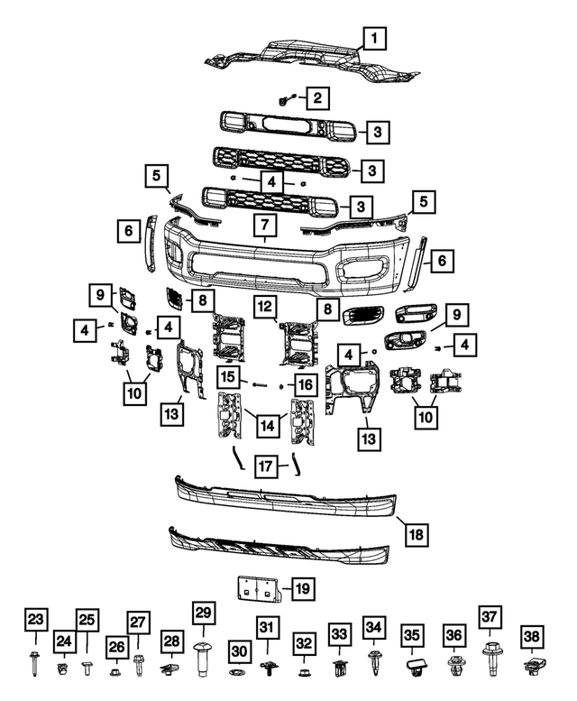 68384295AA - : Lower Grille for Mopar Image
