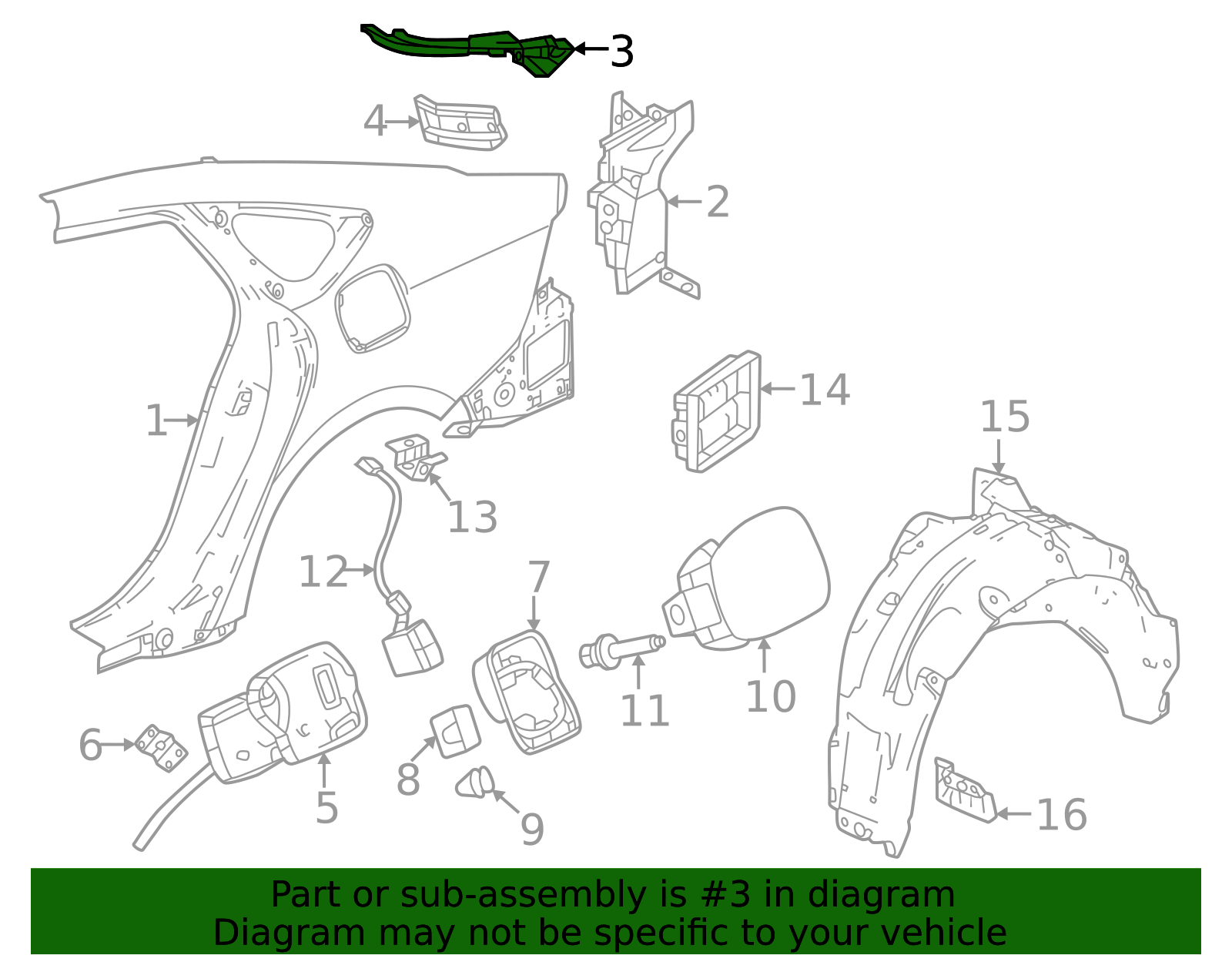 2023-2025 Honda Accord Quarter Panel Gutter 63321-30A-A00ZZ