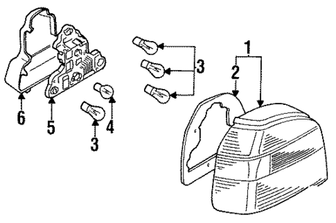 Tail Lamps for 1993 Volkswagen Golf #0