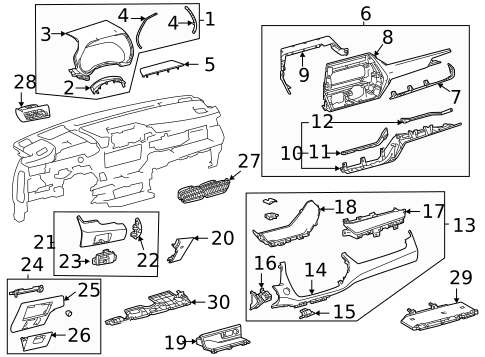 Instrument Panel Components for 2022 Toyota Highlander #0